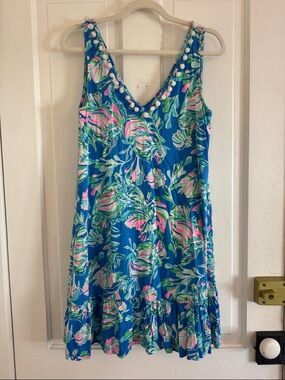 Lilly Pulitzer cotton V-Neck Sundress with Pom Trim